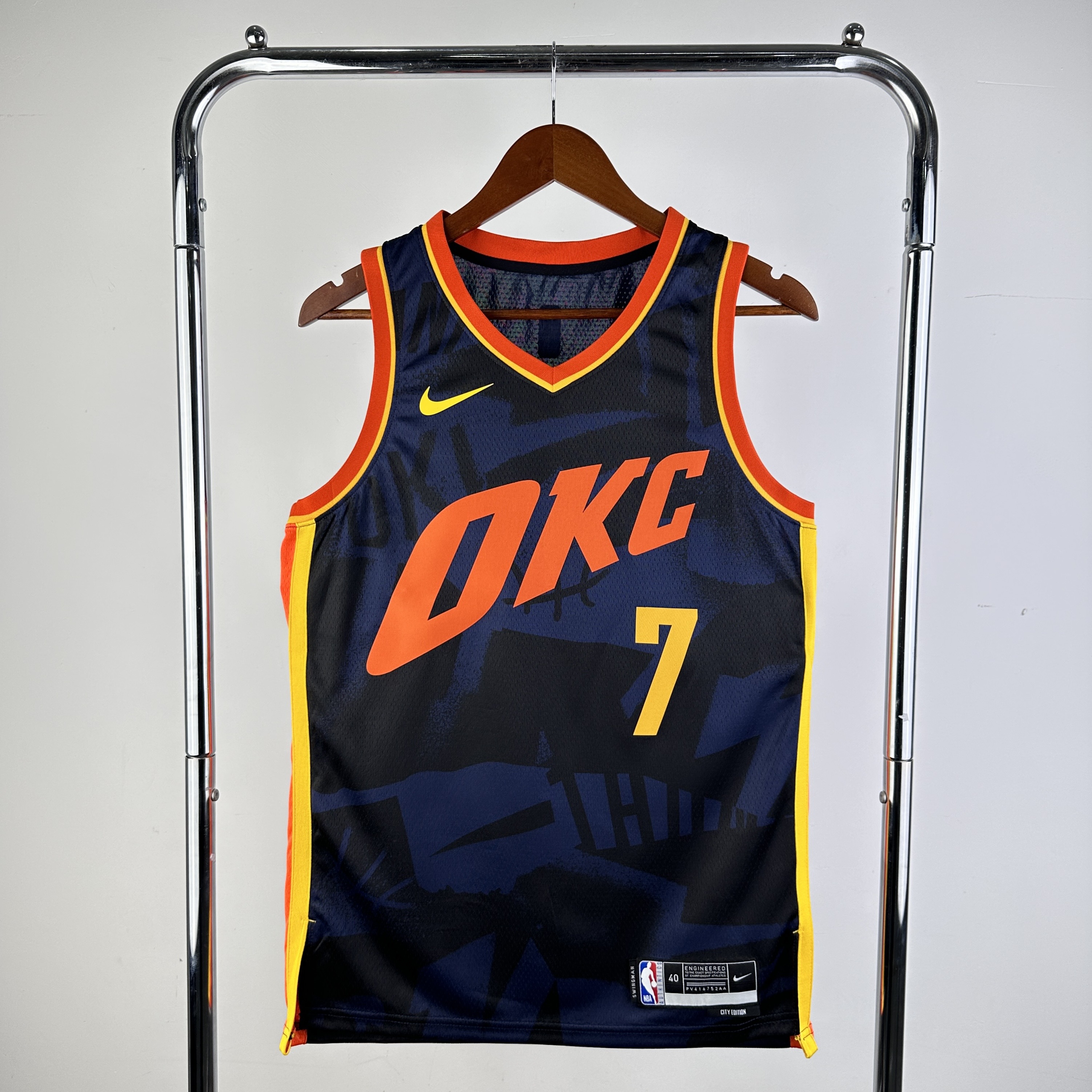 Men Oklahoma City Thunder #7 Chet Holmgren Black City Edition Season Nike 2024 NBA Jersey->dallas mavericks->NBA Jersey